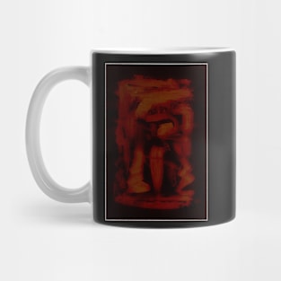 Dark Red Orange On Black Abstraction Mug